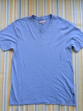 Mens pd&c blue knit v-neck tee Large